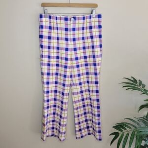 NWT Maeve by Anthropologie Susanna Cropped Flare Plaid Pants Size Medium Petite